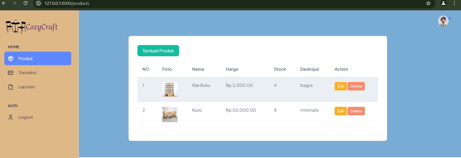 penjualan barang CozyCraft